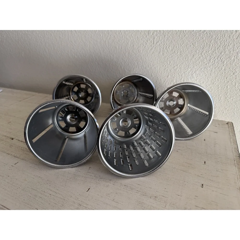 Lot of 5  Saladmaster Cones Food Processor Cutter Slicer Shredder Grater Chopper